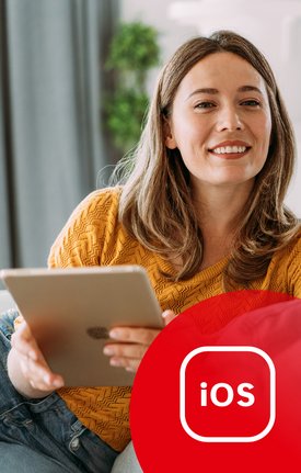 Lehrerin mit iPad, Icon iOS